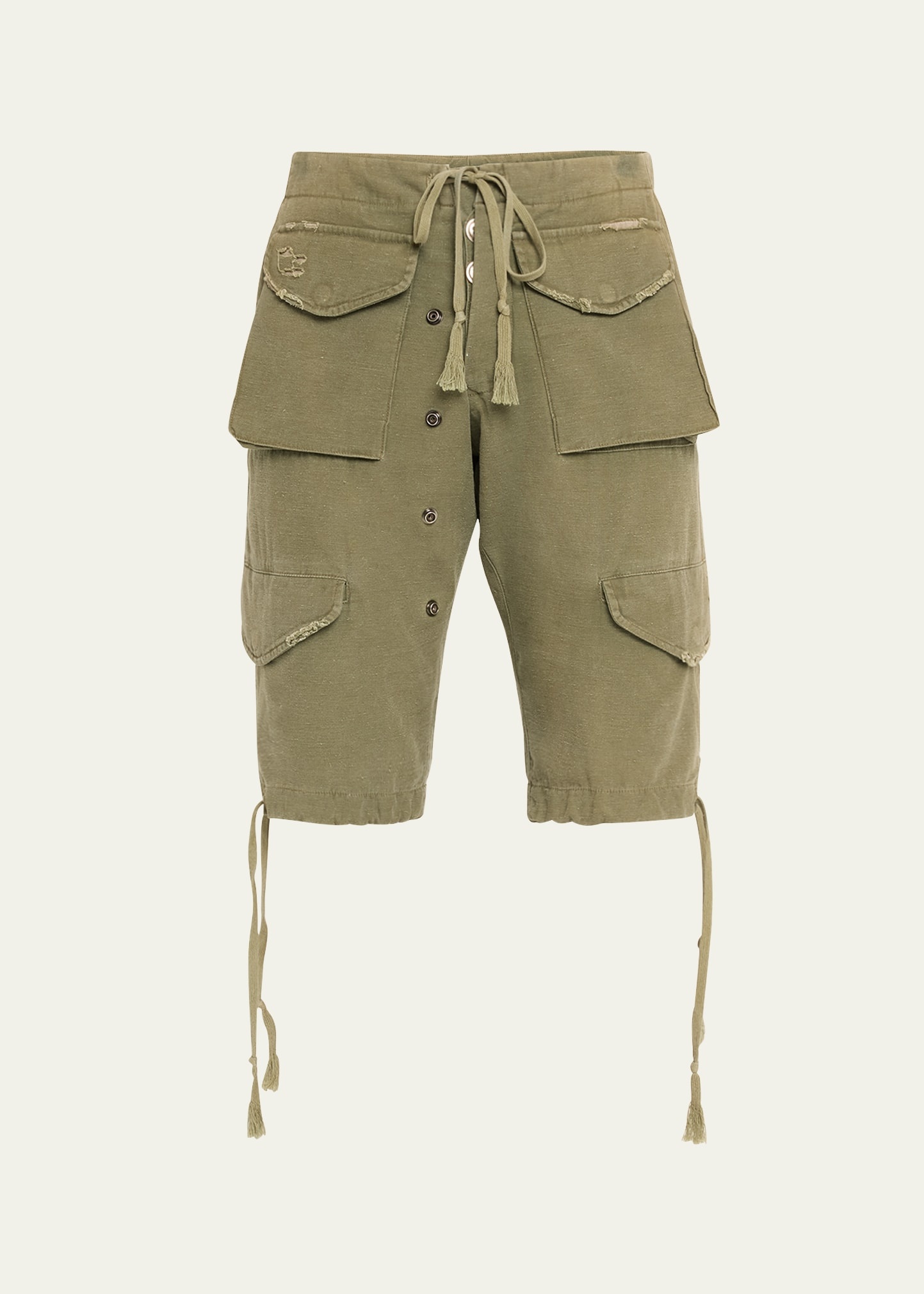 Greg Lauren Men's Tent Cargo Shorts | REVERSIBLE