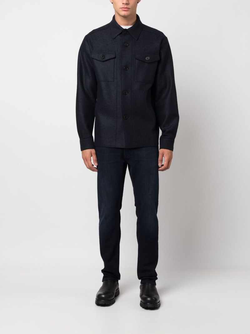 Harris Wharf London button-up virgin-wool shirt jacket outlook