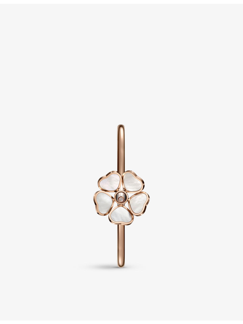 Happy Hearts Flower 18ct rose-gold, 0.05ct diamond and mother-of-pearl bracelet - 3