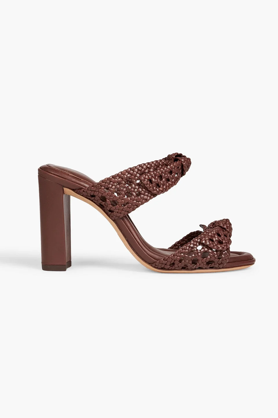 Clarita 90 bow-detailed braided leather mules - 1
