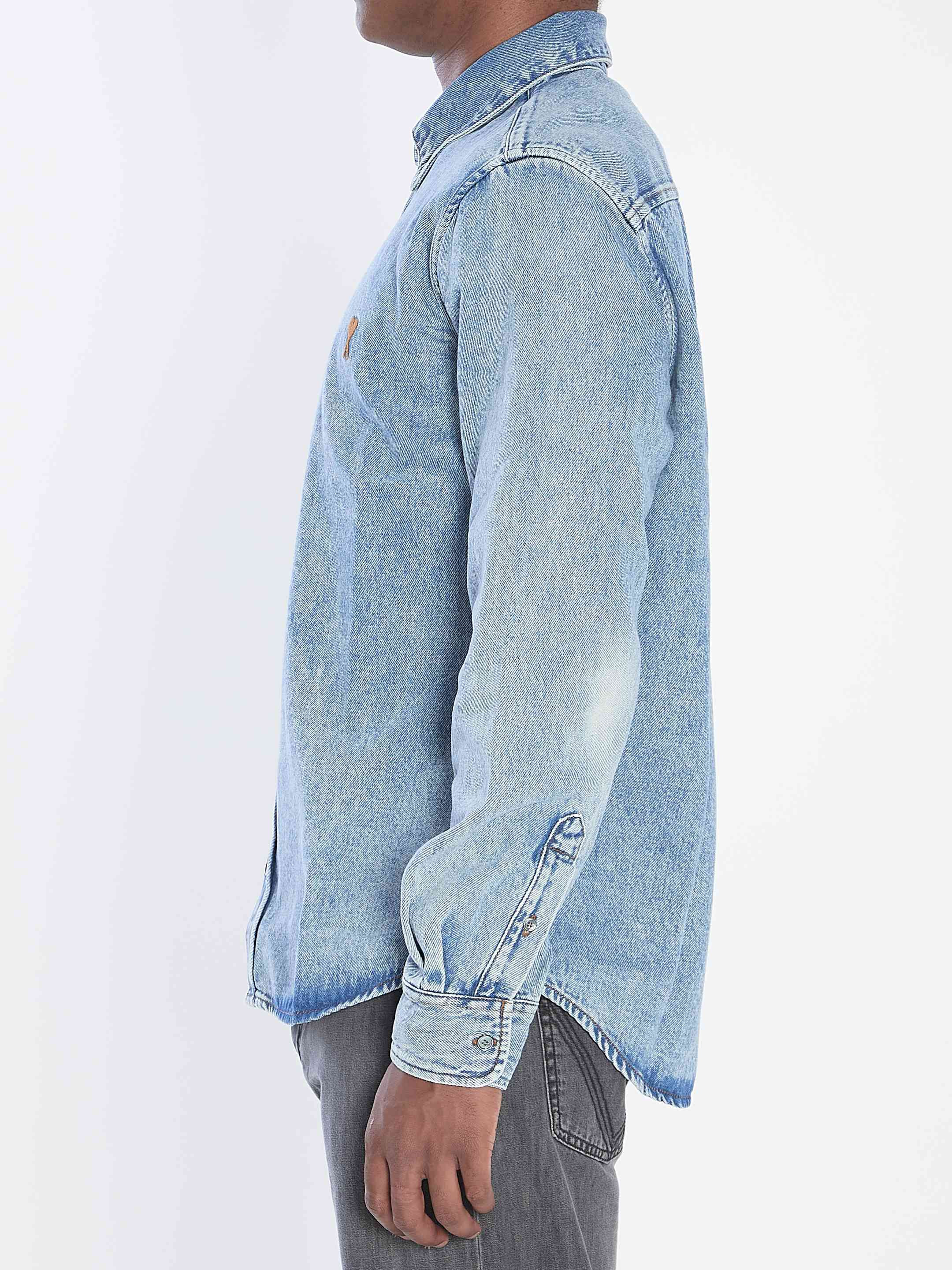 Ami Paris Men Ami De Coeur Denim Shirt - 3