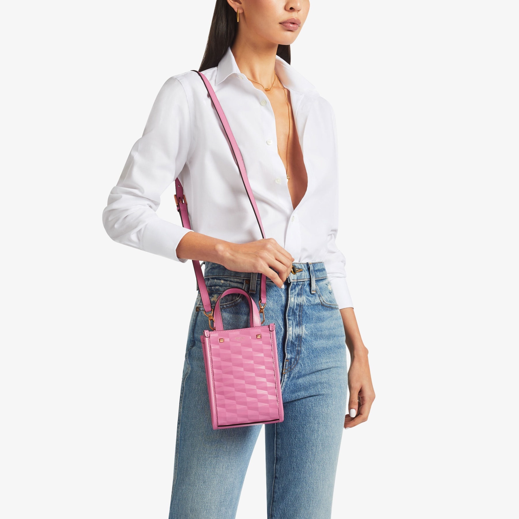 N/S TOTE M CANDY PINK トートバッグ トートバッグ JIMMY CHOO N/S TOTE MEDIUM IN CANVAS CANDY N/S