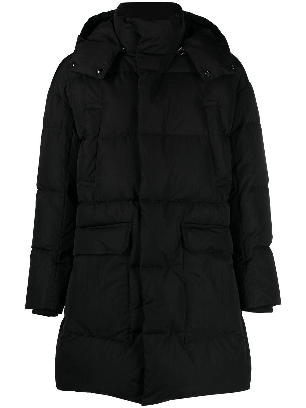 hooded padded down coat - 1