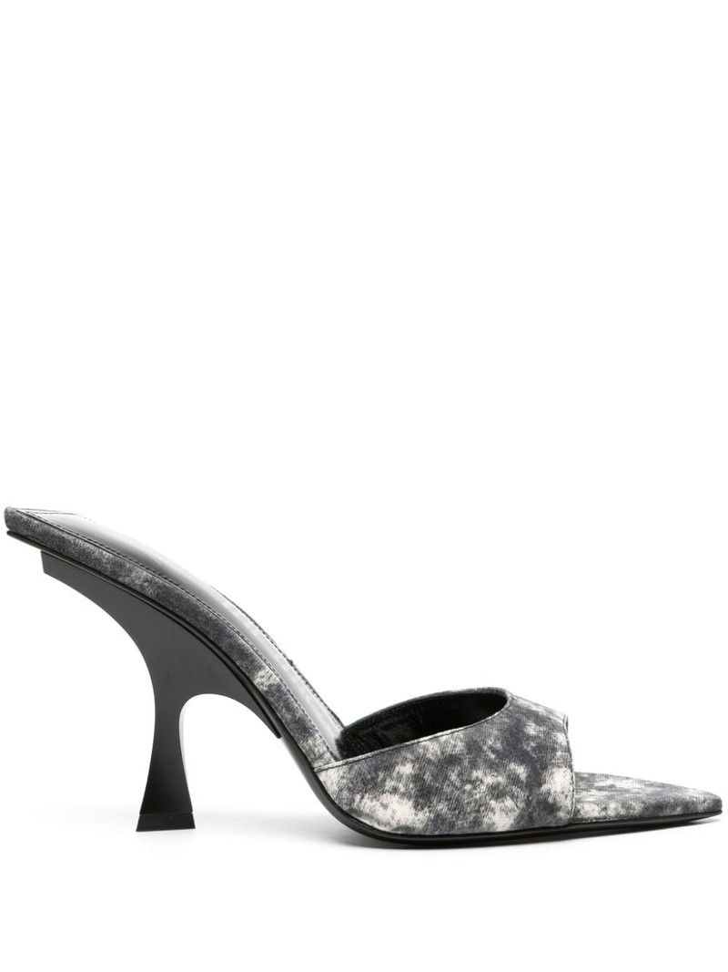 100mm bleached-effect pointed-toe mules 1