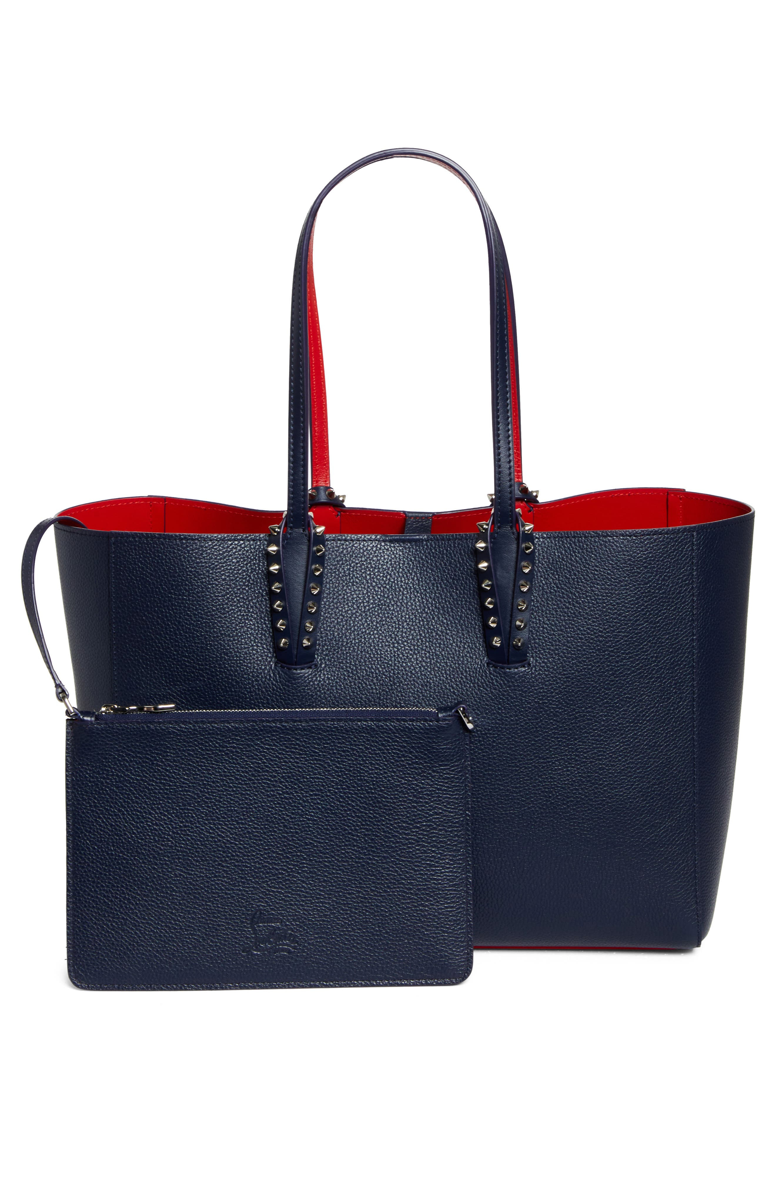 Christian Louboutin Small Cabata Soft Leather Tote in Zaffiro/Silver at Nordstrom - 4