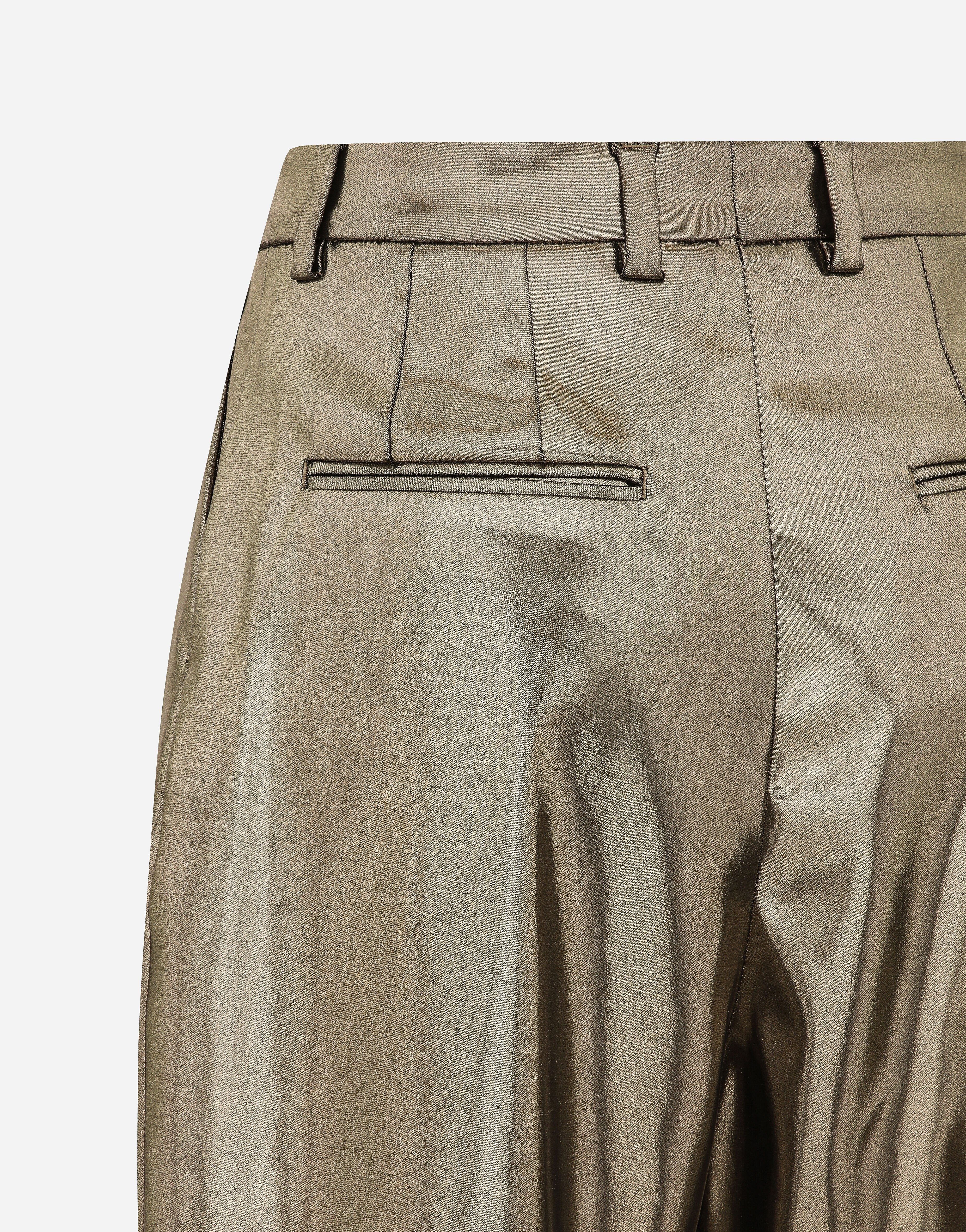 Foiled stretch satin pants - 8