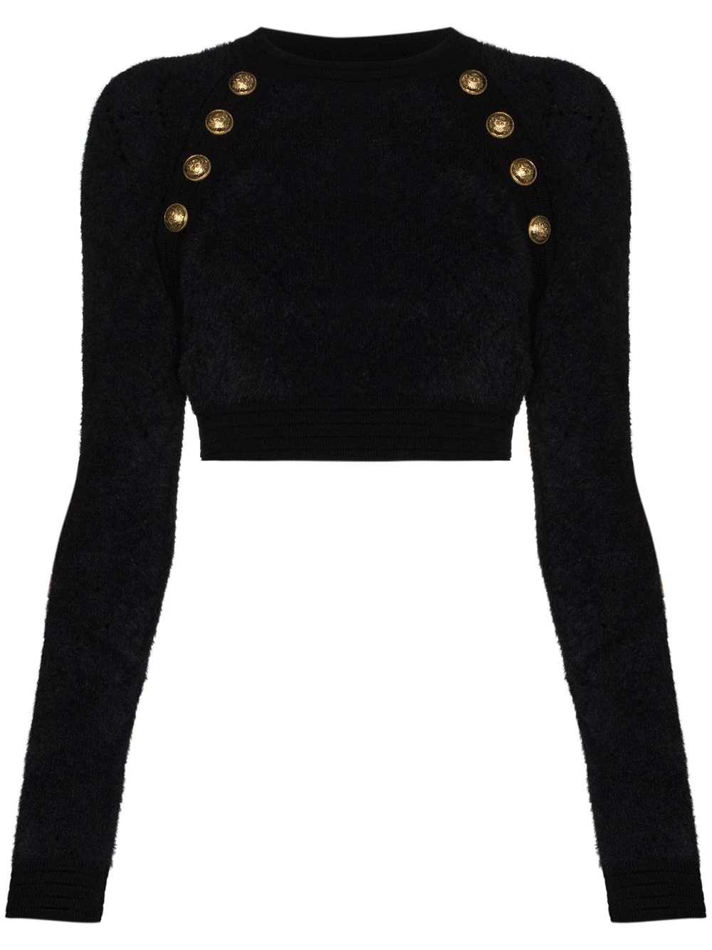 fluffy-knit cropped jumper - 1