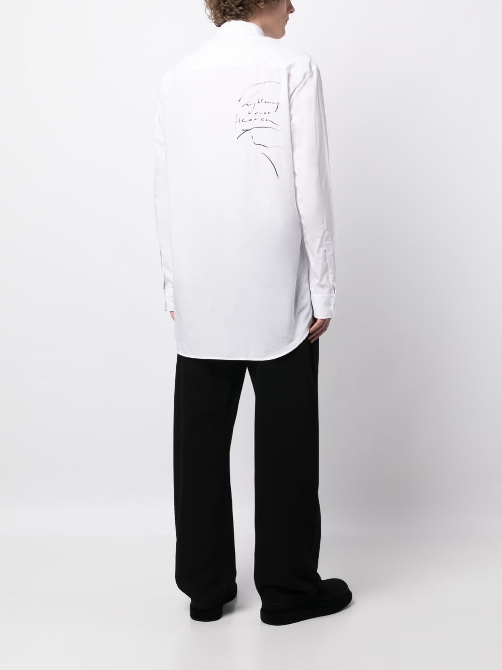 text-print long-sleeves poplin shirt - 2