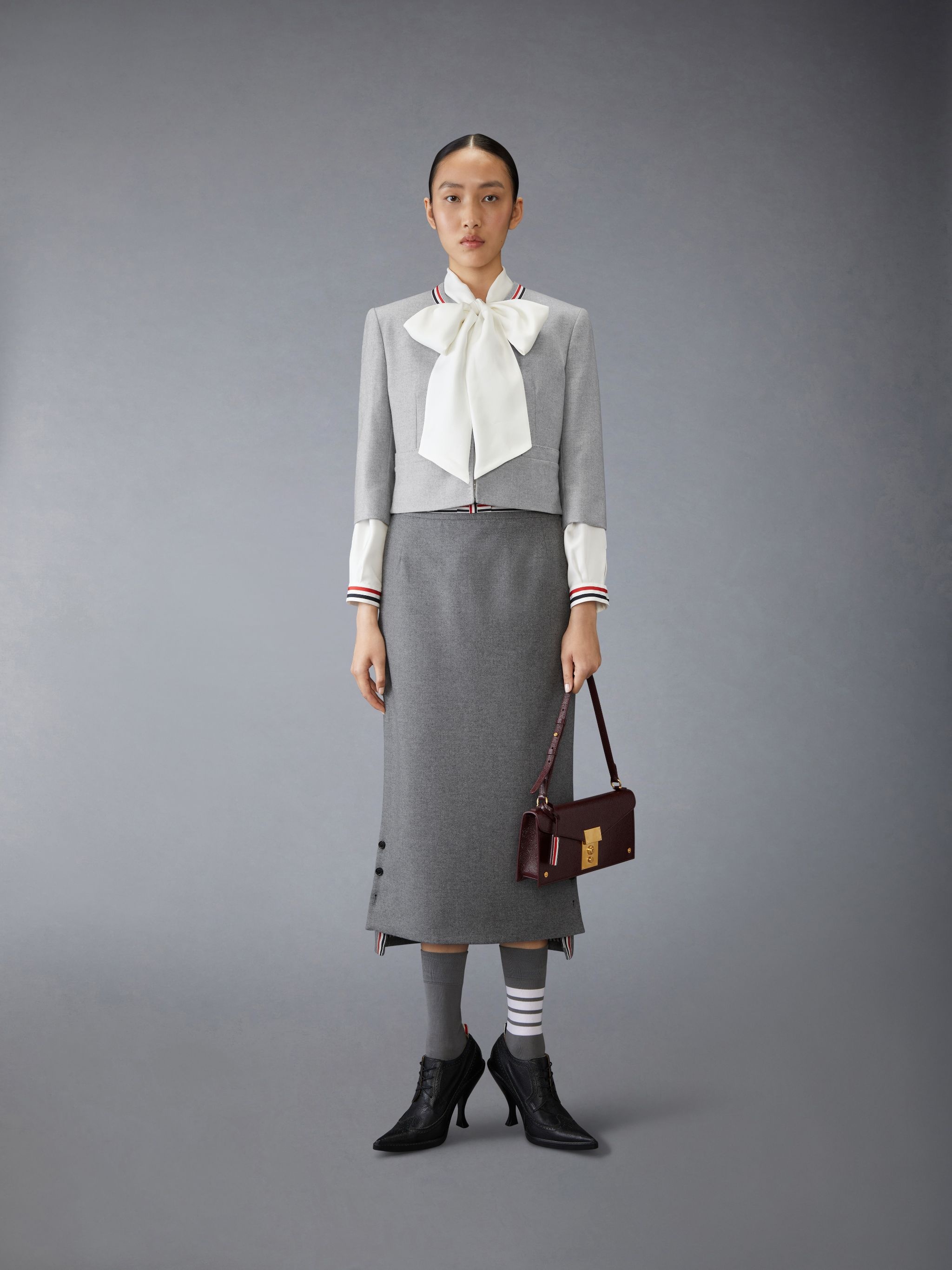 Wool Flannel Bow Skirt - 4