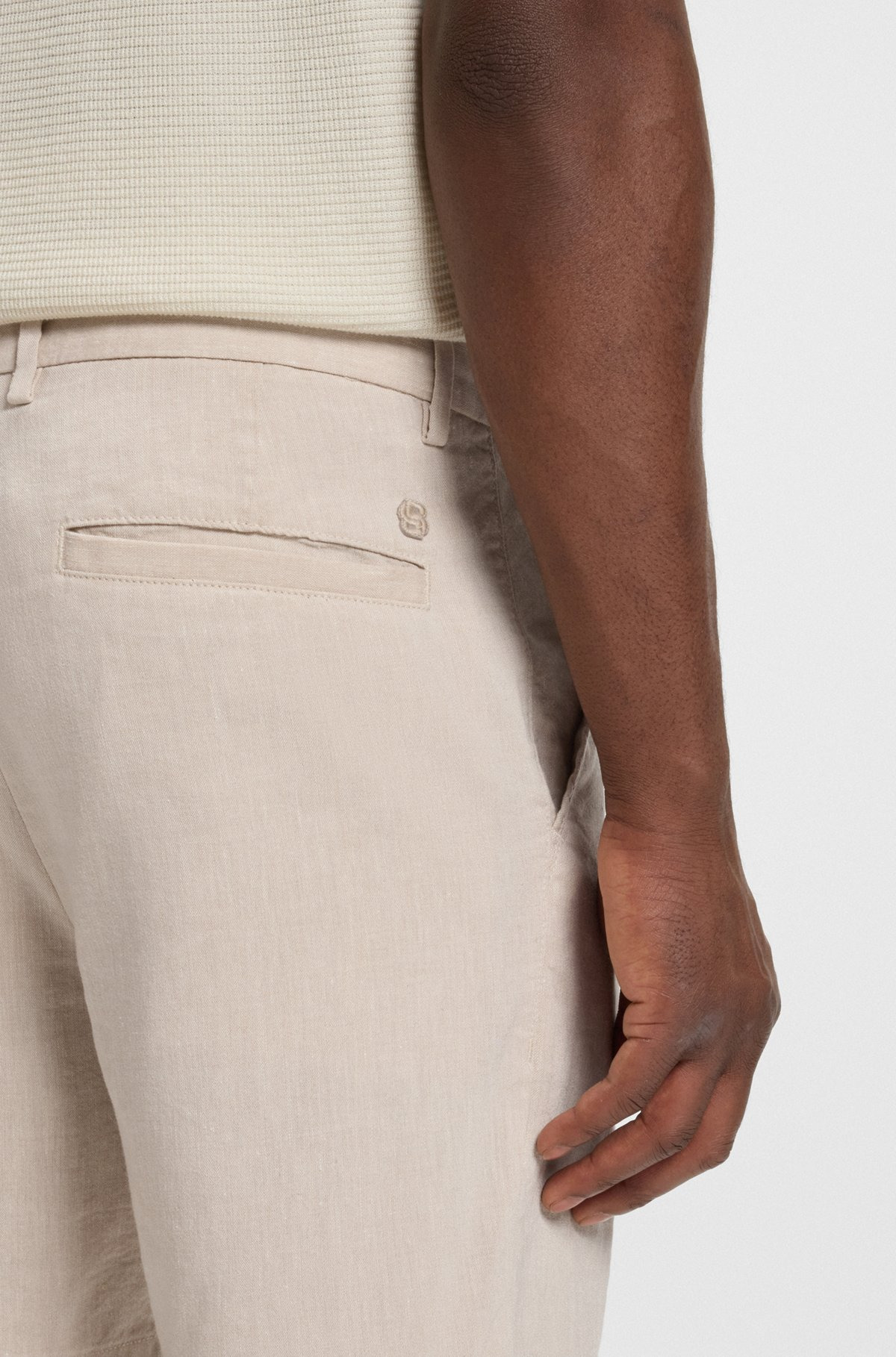 REGULAR-FIT SHORTS IN A LINEN BLEND WITH DRAWCORD - 5