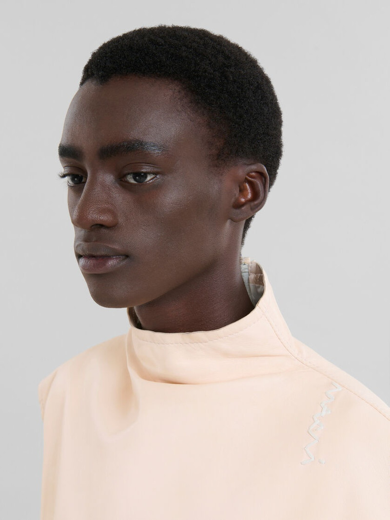 PEACH NAPPA LEATHER DRESS 4