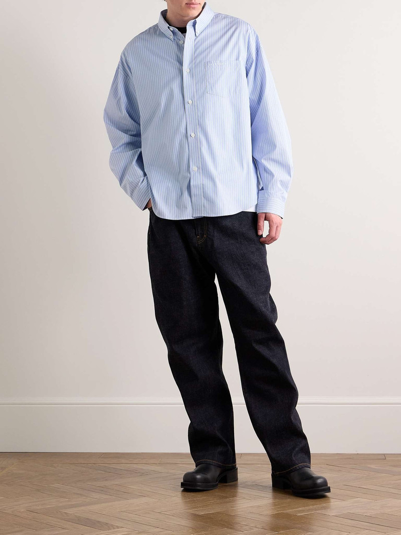Givenchy Logo-Embroidered Button-Down Collar Striped Cotton-Poplin Shirt outlook