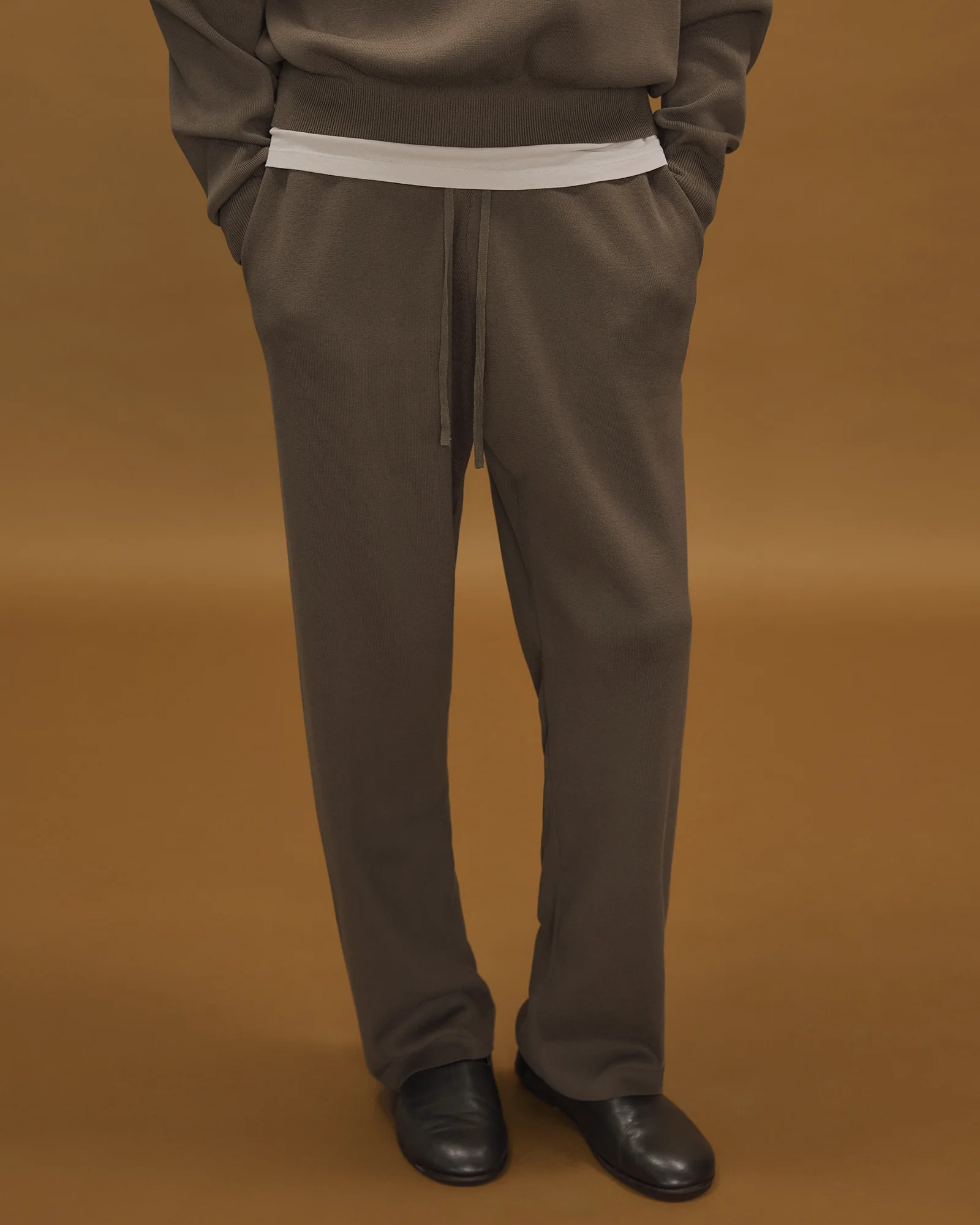 STRAIGHT LEG KNIT PANT LIGHT BROWN - 3