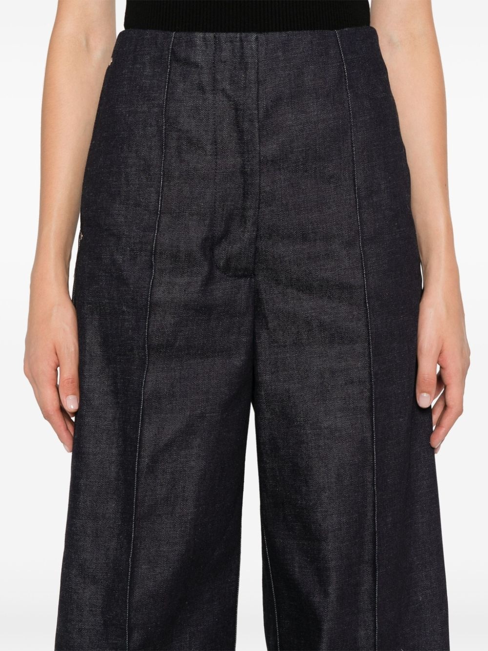 raised-seam wide jeans - 5