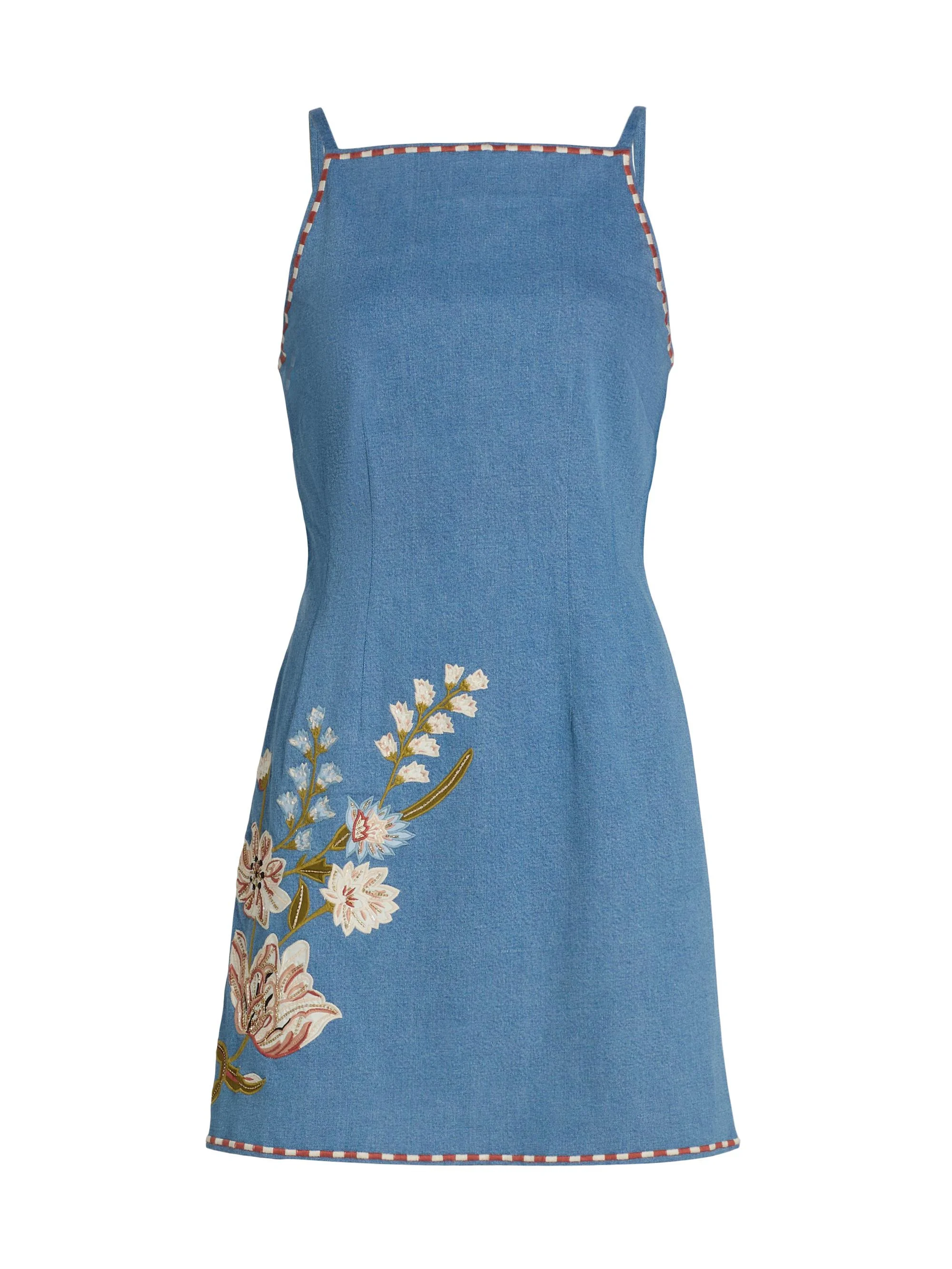 Women's Chester Floral Embroidered Minidress - Sea Glare - 1