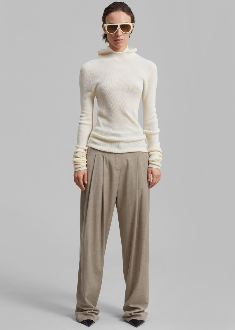 Danae Hooded Knit Top - Off White 5