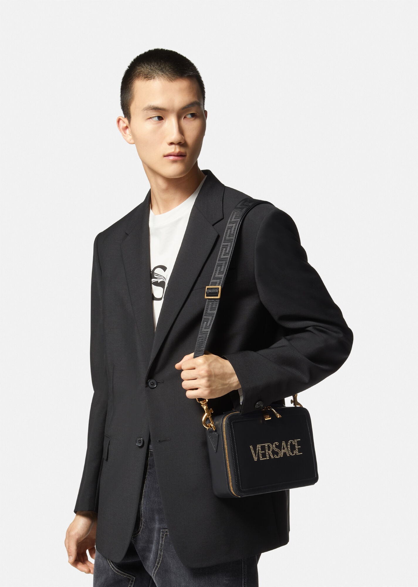 Studded Logo Messenger Bag - 6