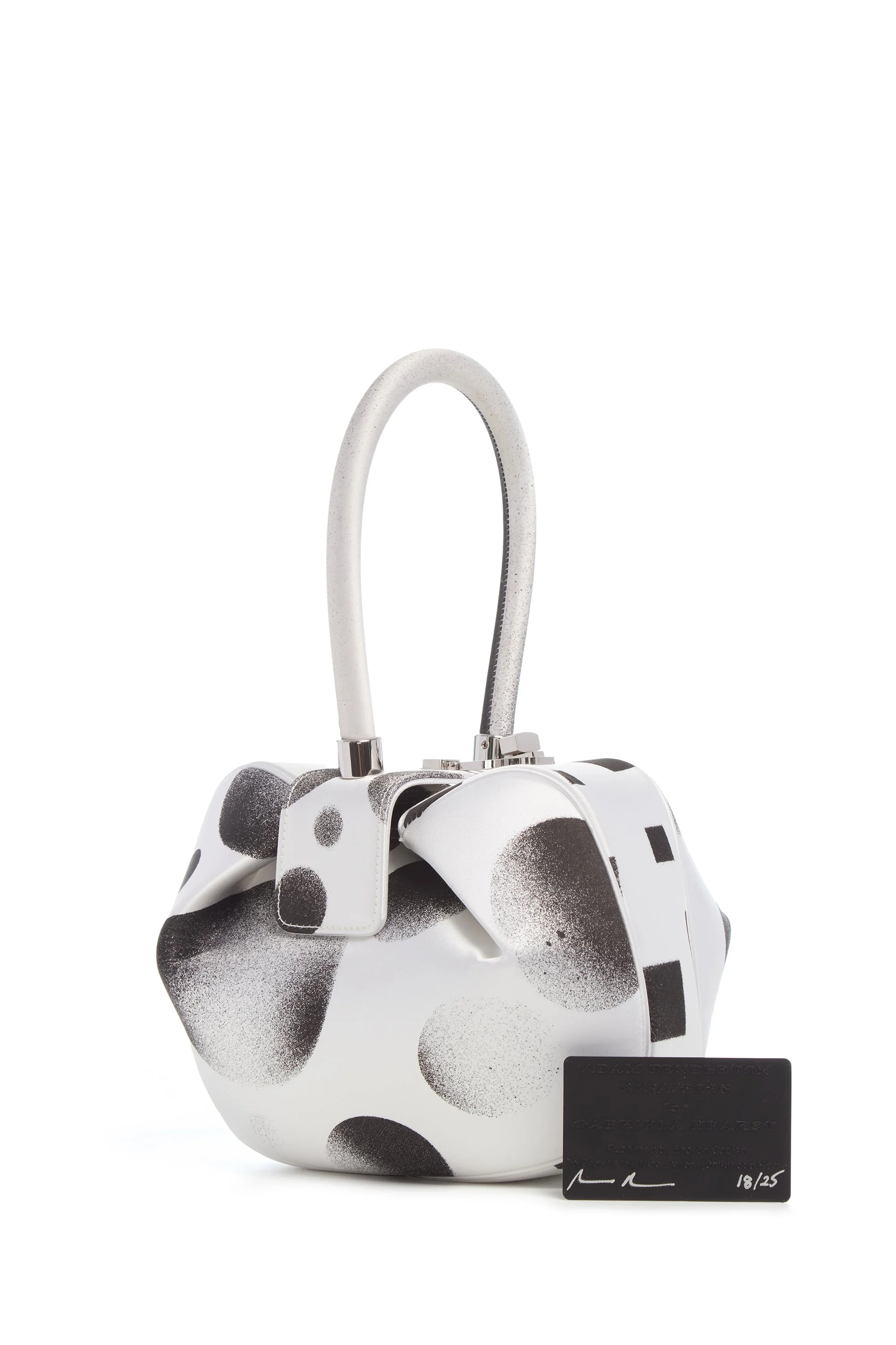 Adam Pendleton x Gabriela Hearst Nina Bag in Black & White Satin № 18 - 1