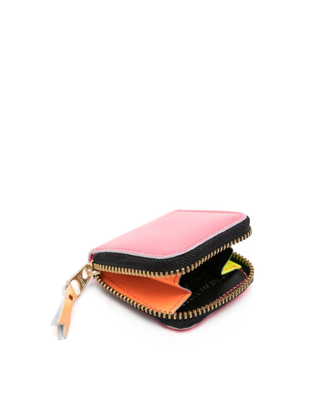 Mini Leather Coin Purse With Zip Fluo Pink - 3
