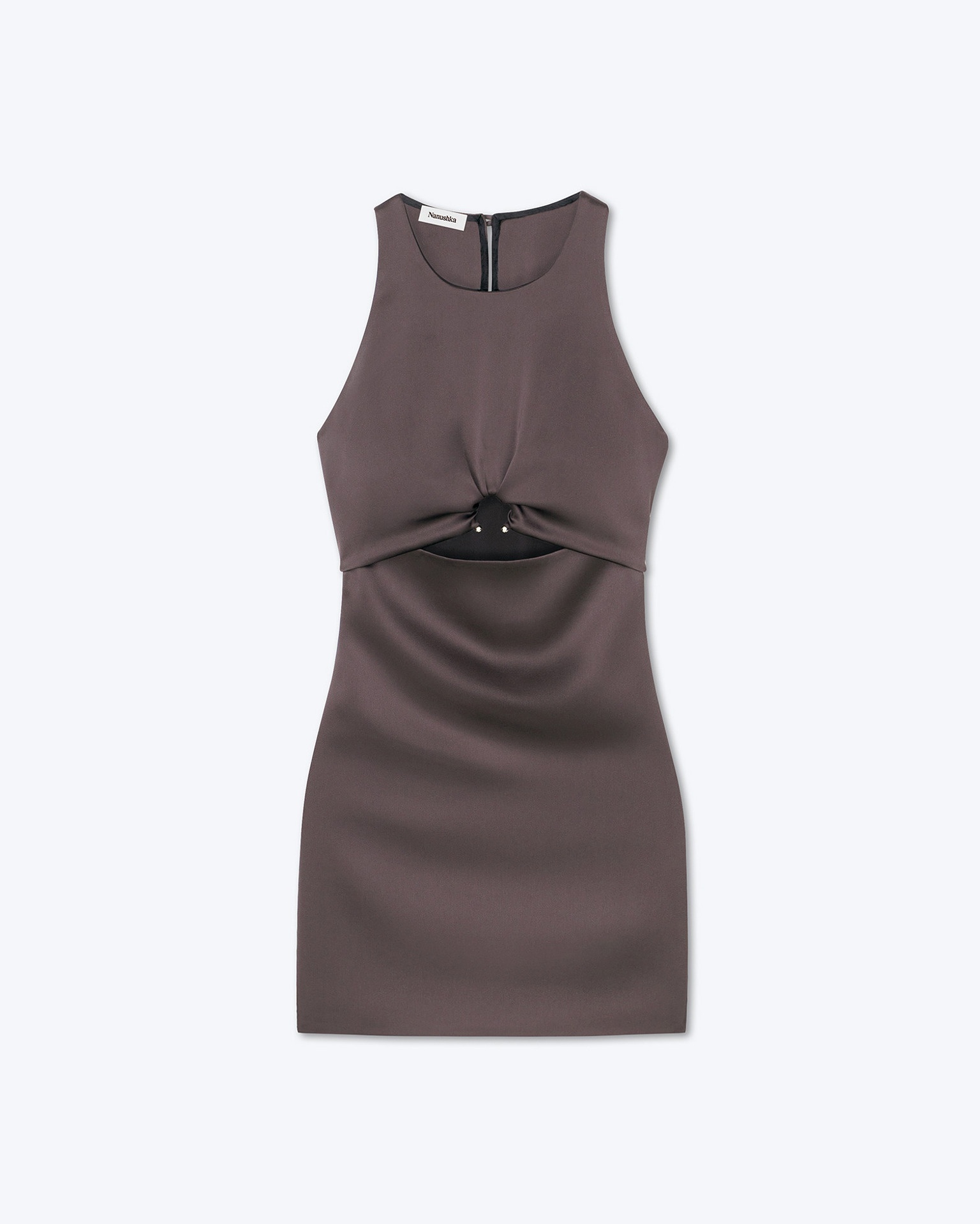 Sale Cut-Out Slip Satin Mini Dress - 5