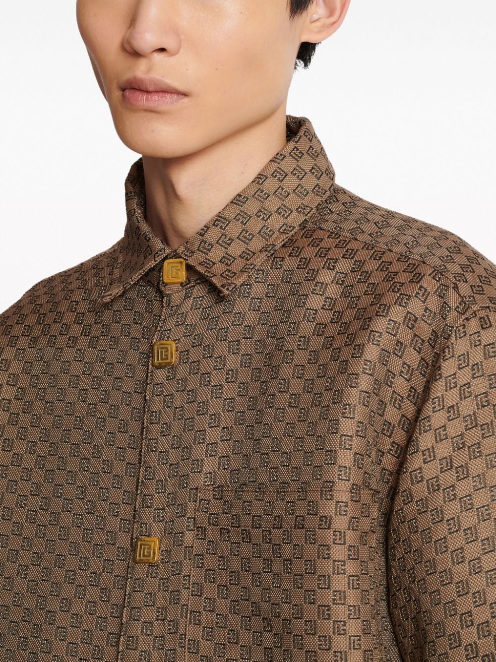 PB-monogram shirt jacket - 6