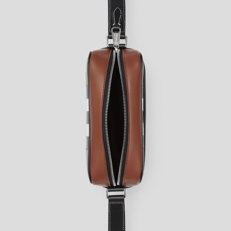 Check Intarsia Leather Crossbody Bag 6