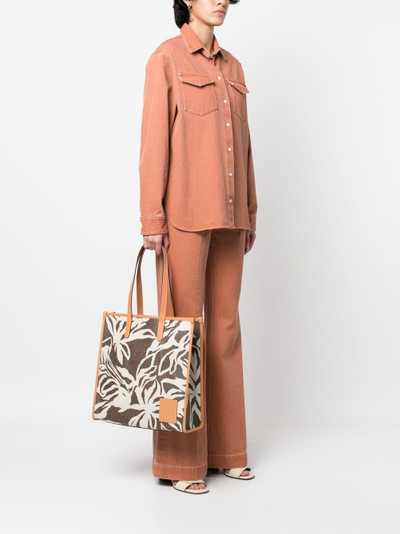 Etro grained-texture leather tote bag outlook