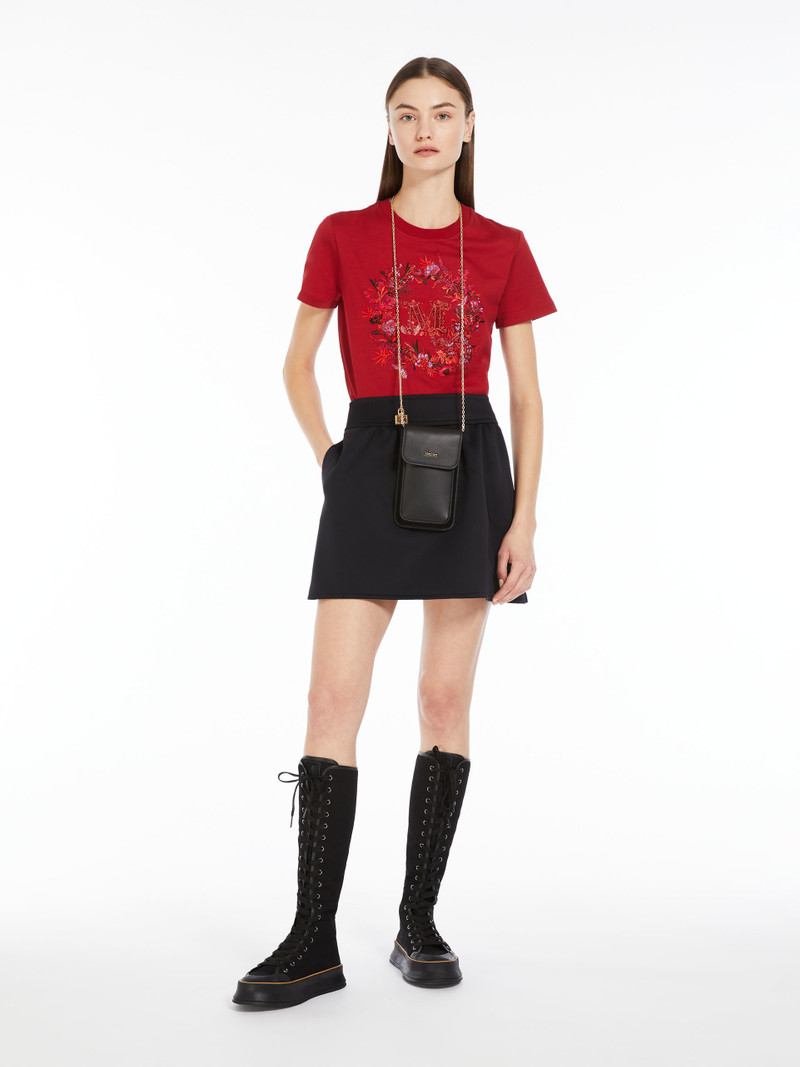 Max Mara ELMO Cotton T-shirt with embroidered pocket outlook