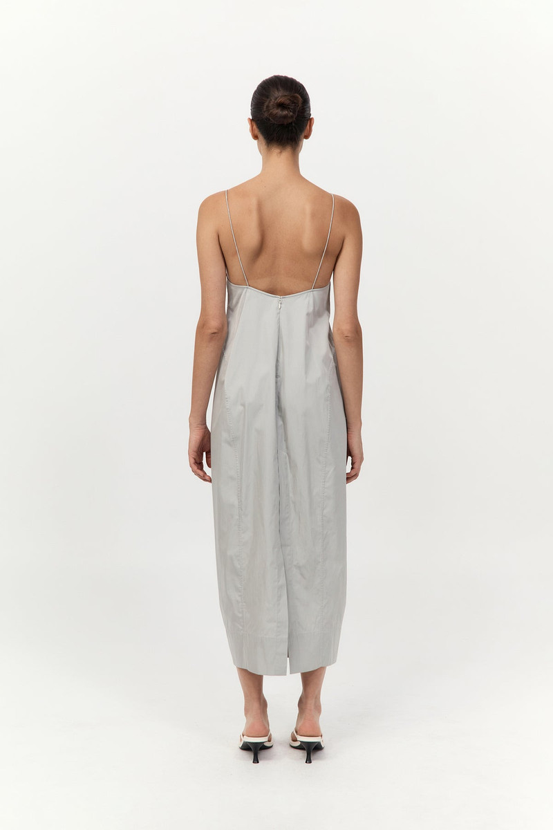 Paper Taffeta Cocoon Dress - Silver 6