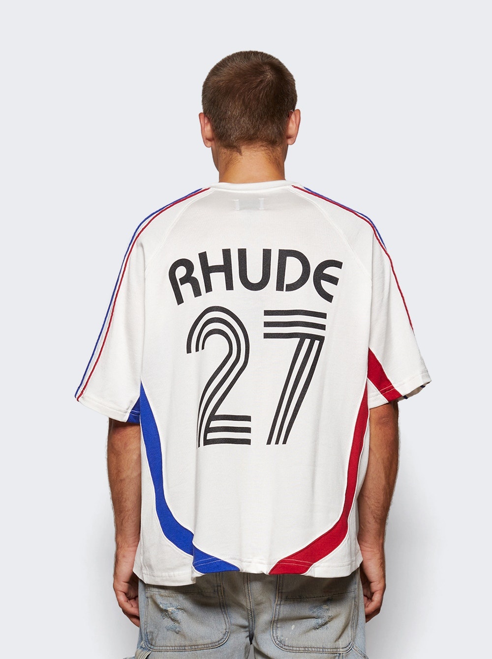 27 Jersey Tee Off White And Navy - 4