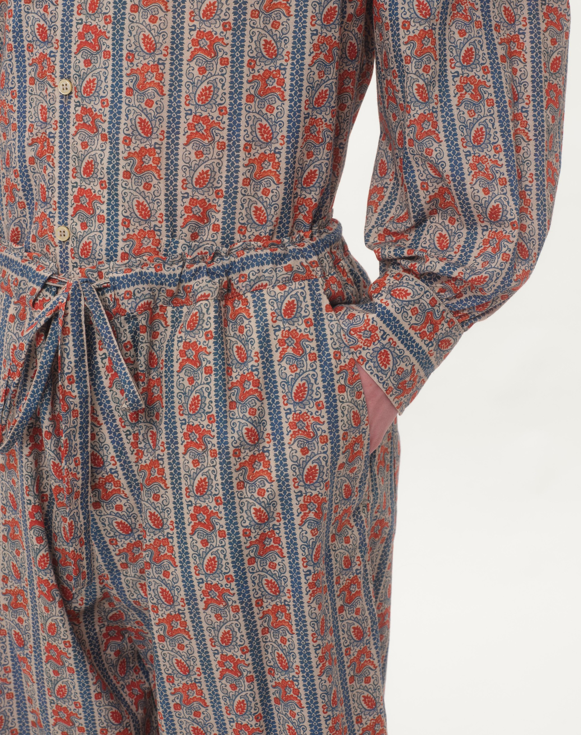 COTTON MUSLIN PAJAMA PANTS WITH VOYAGE IMAGINAIRE PRINT - 3