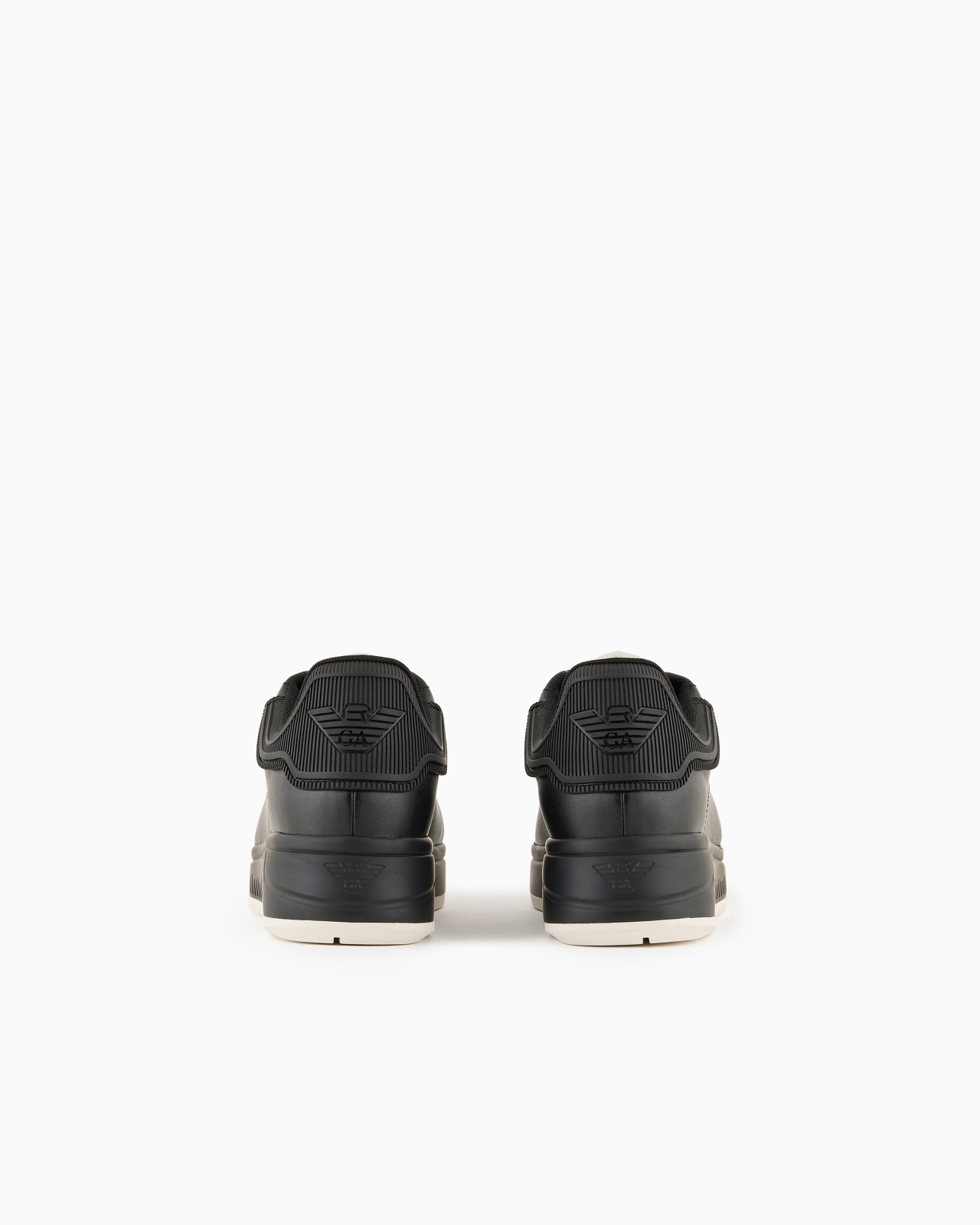 Leather sneakers with rubber back knurled sole - 4