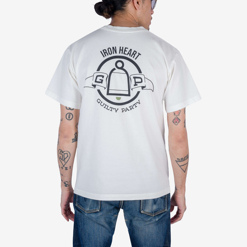Iron Heart IHPT-GP-WHT 7.5oz Guilty Party Printed Loopwheel Crew Neck T-Shirt - White outlook
