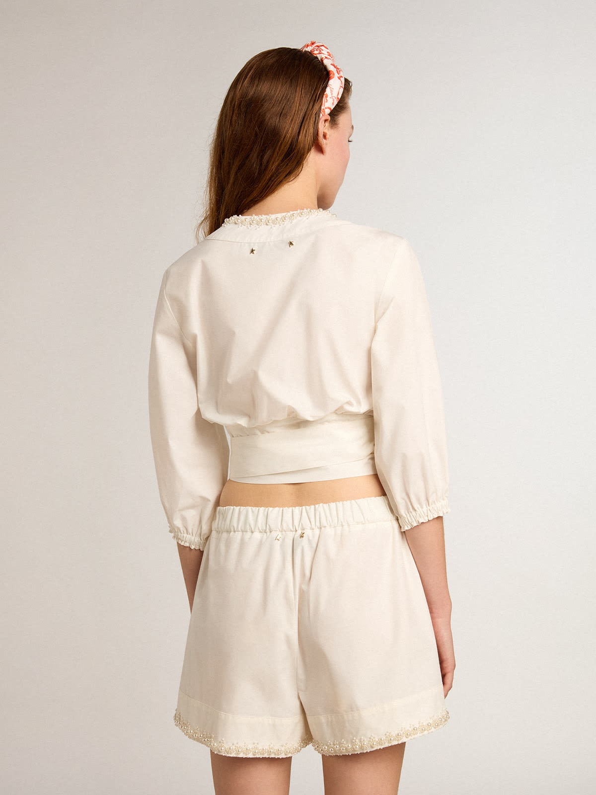 Cotton crop top with beading - 4
