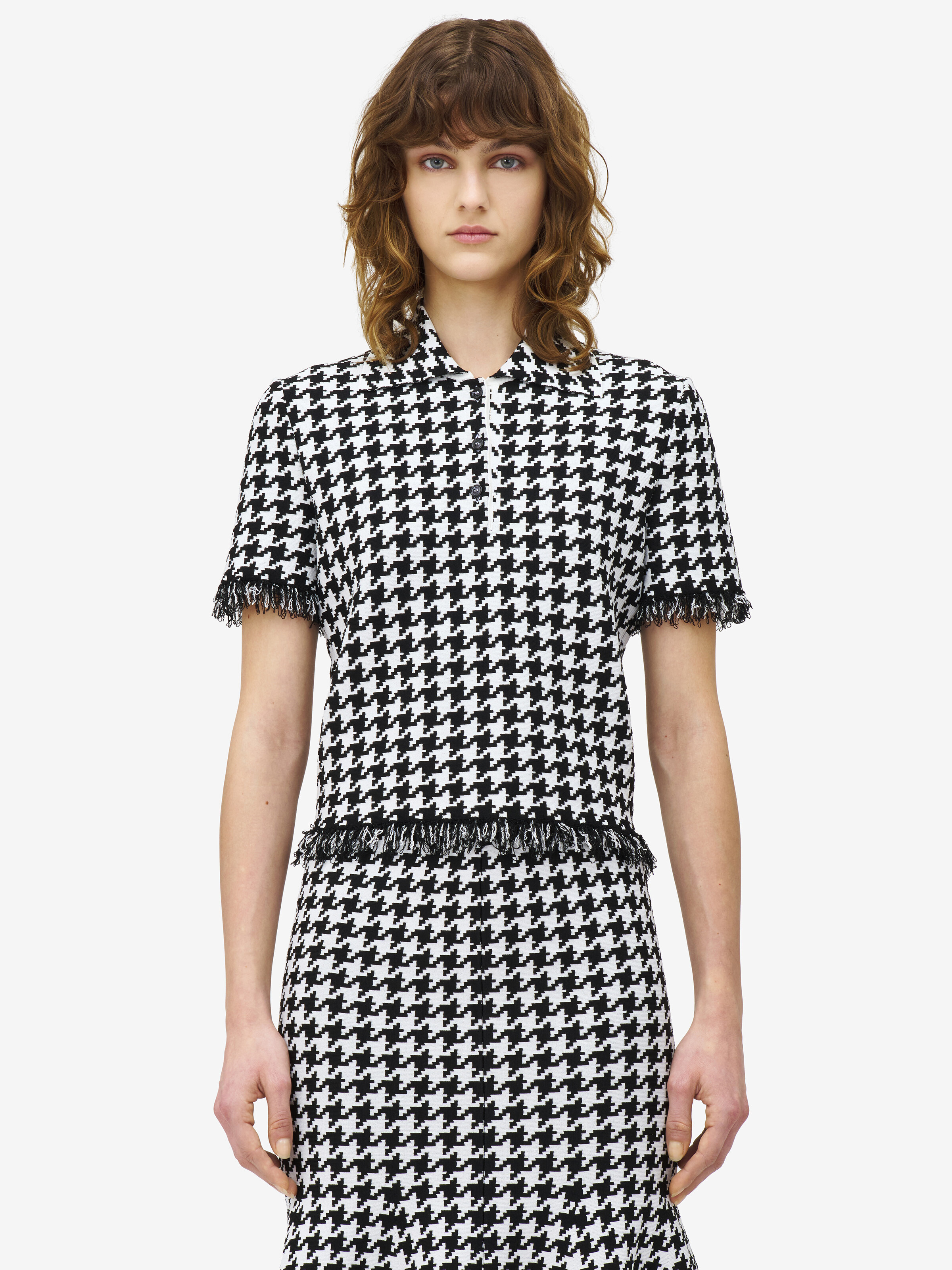 Houndstooth Polo Top - 2