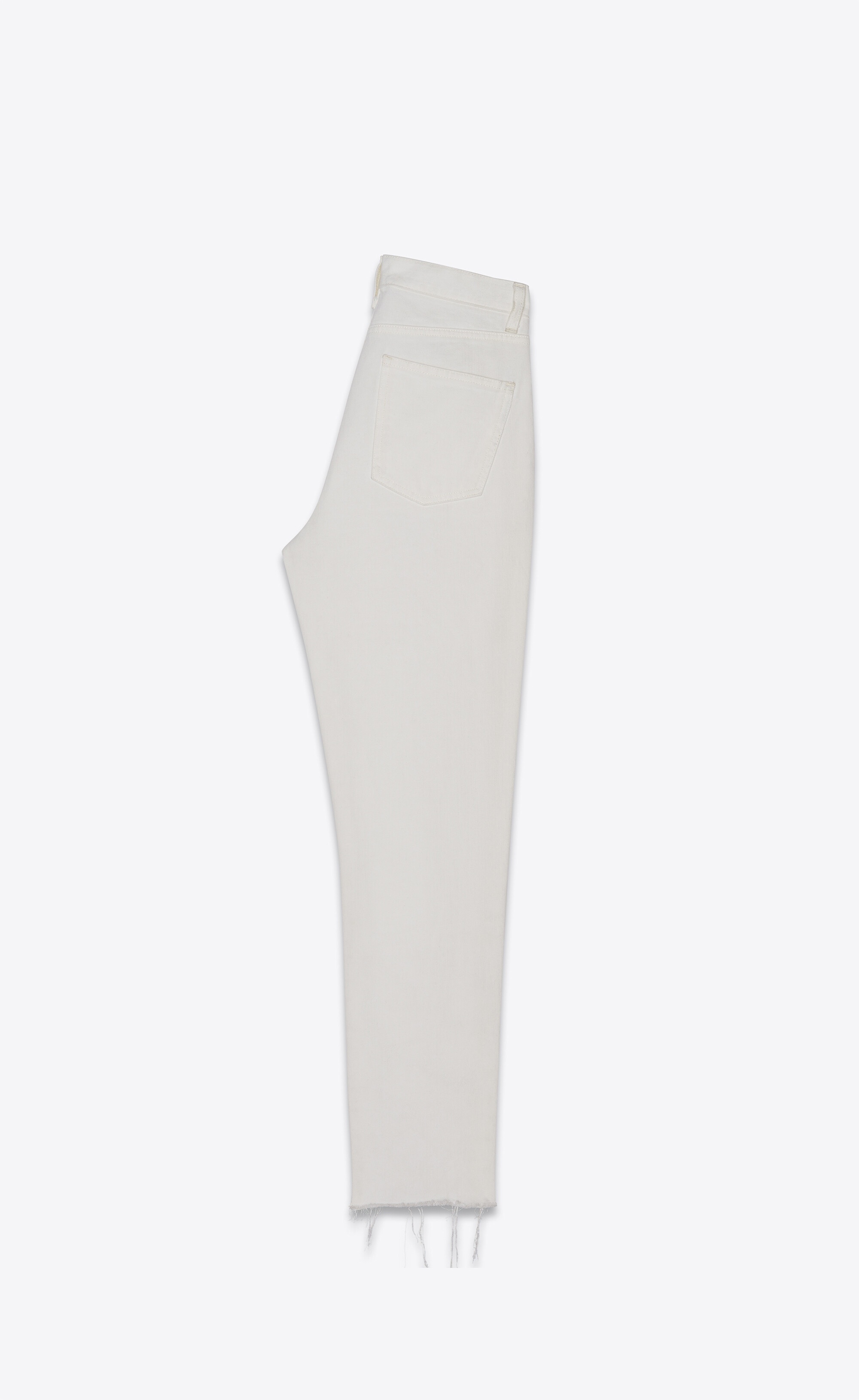 raw-edge carrot-fit jeans in vintage white denim - 2