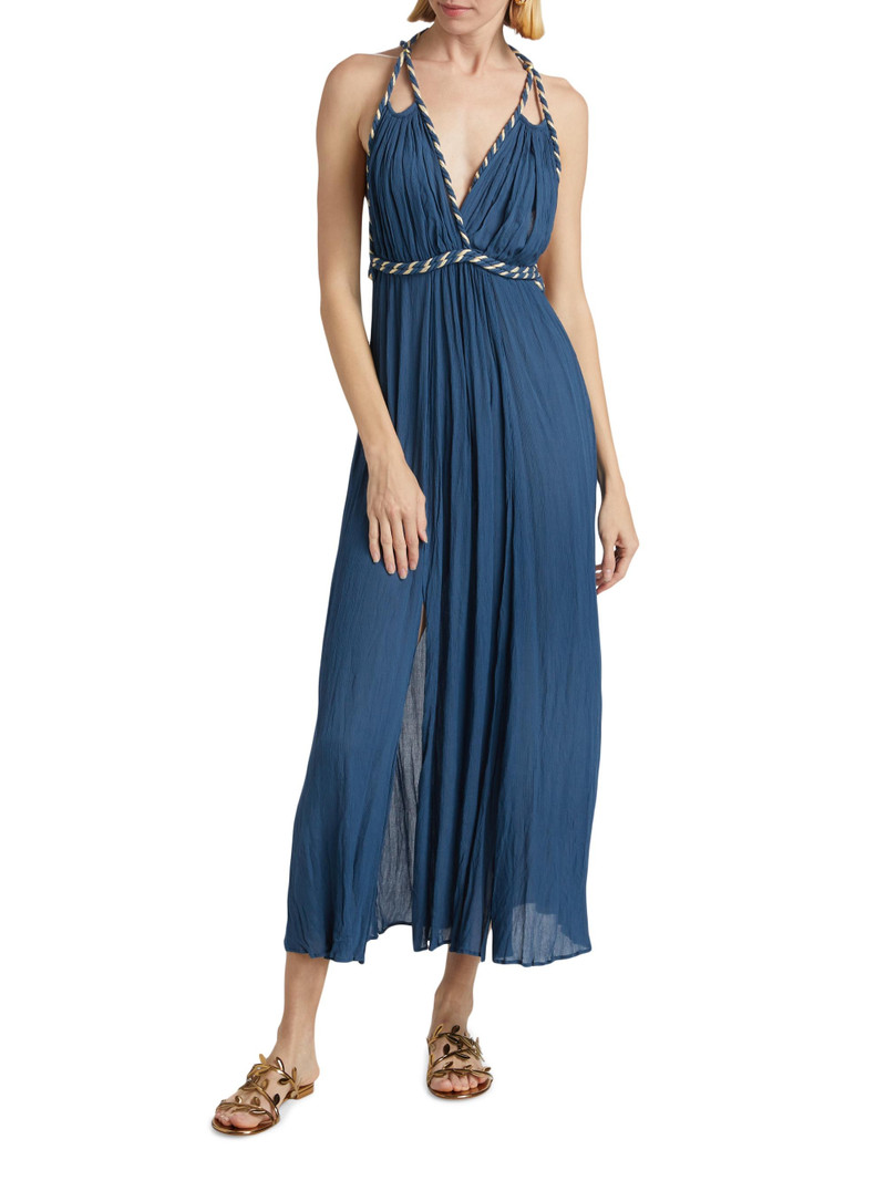 Women's Collette Open-Back Maxi Dress - Dusty Blue Plain 3