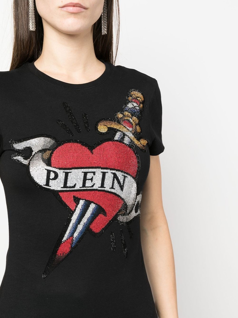 crystal-embellished logo T-shirt 5