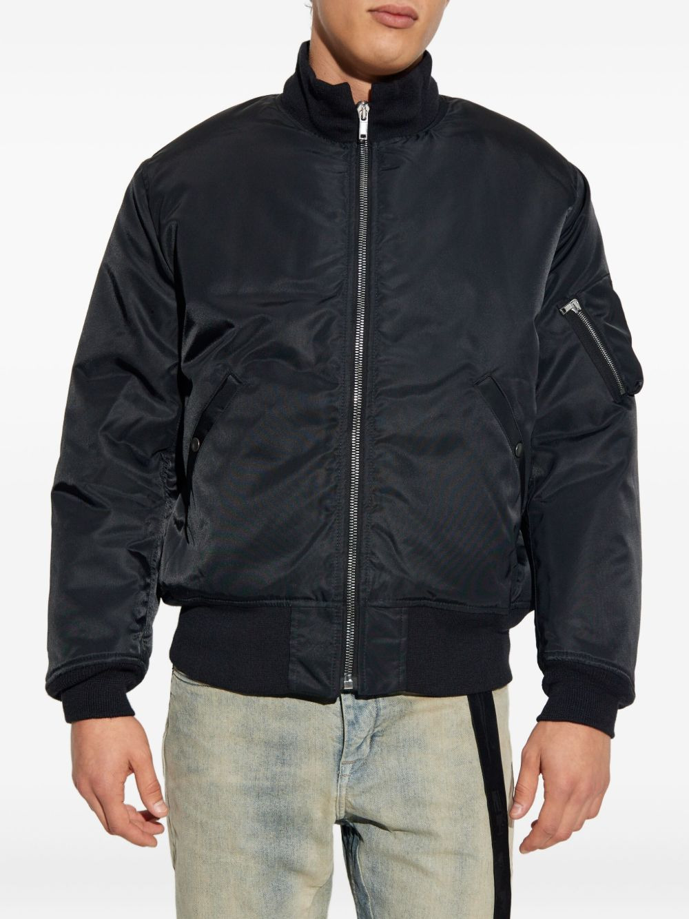 zip-fastening bomber jacket - 3