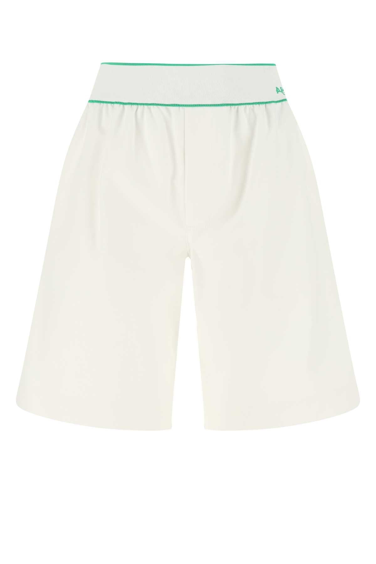 Bottega Veneta Women White Cotton Bermuda Shorts - 1