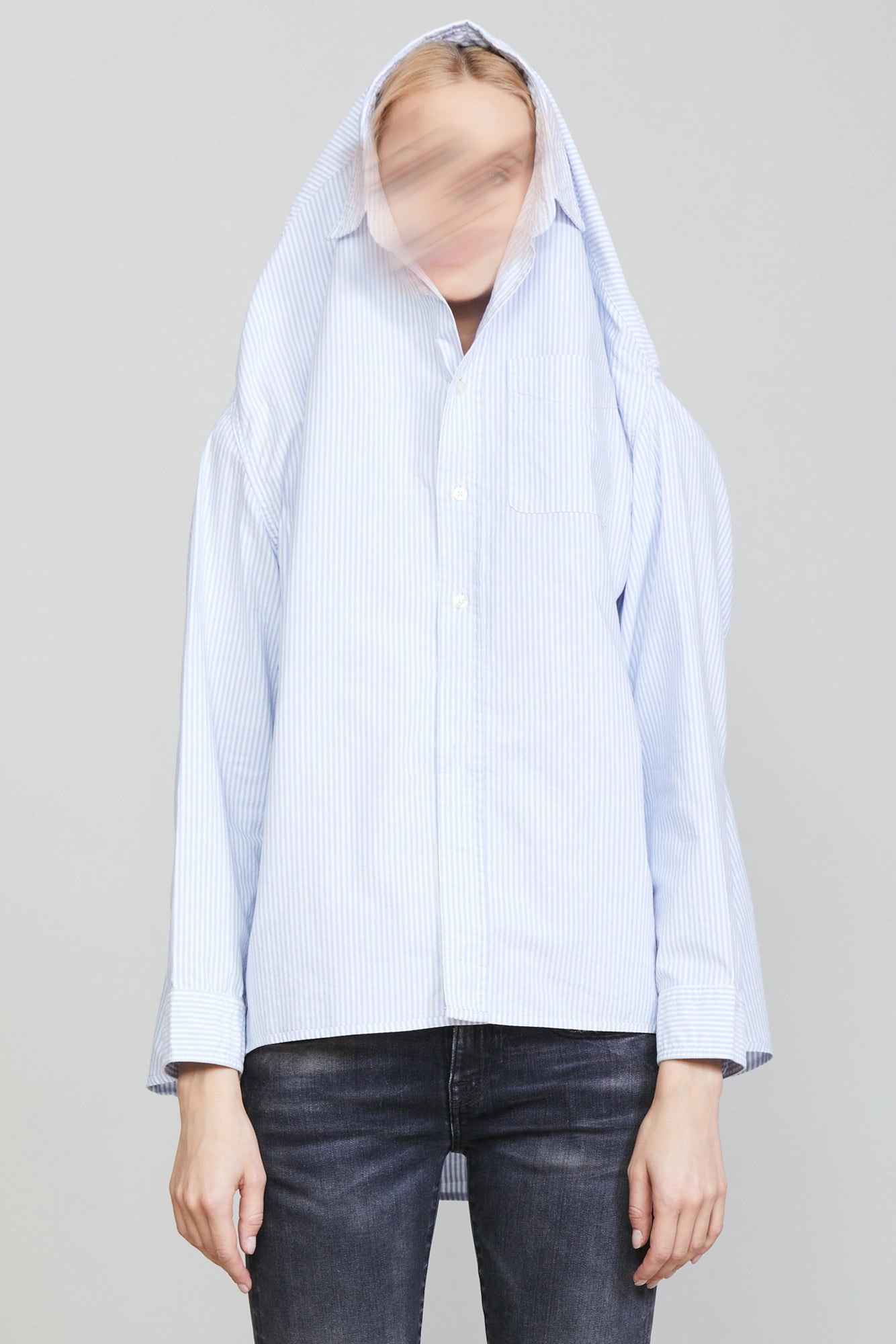 CONVERTIBLE BUTTONDOWN SHIRT - BLUE STRIPE - 6