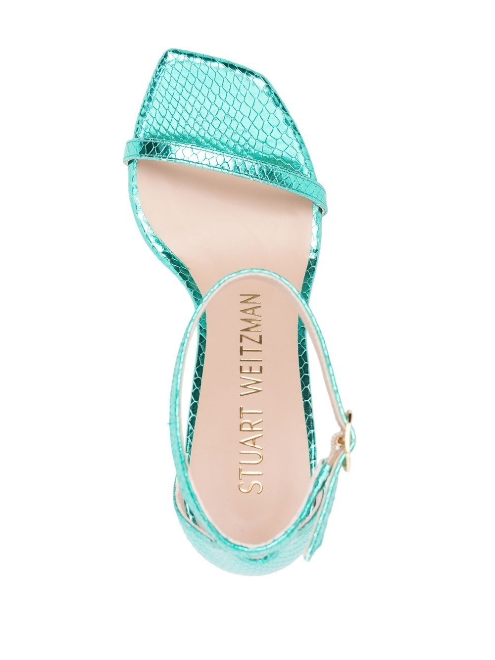 100mm snakeskin-effect stiletto sandals - 4