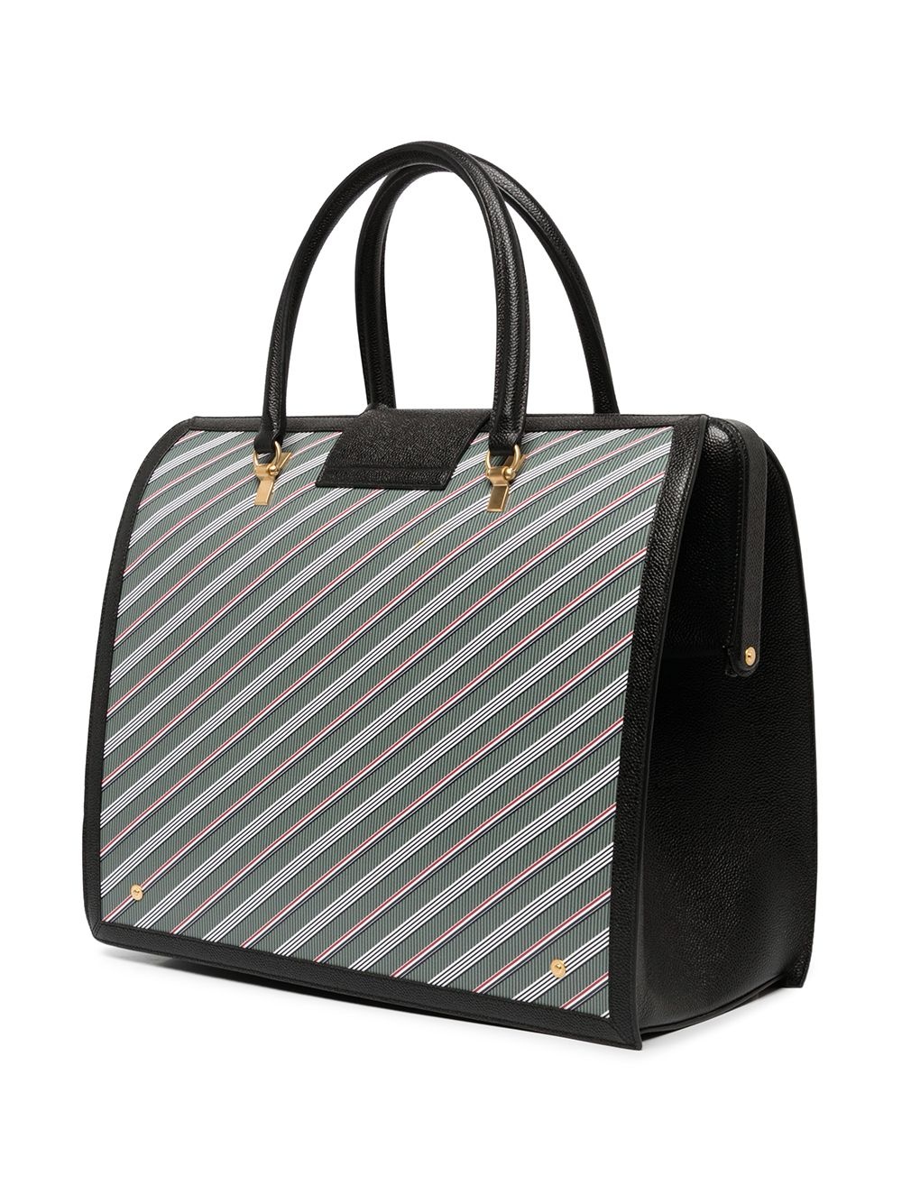 diagonal-stripe briefcase - 3