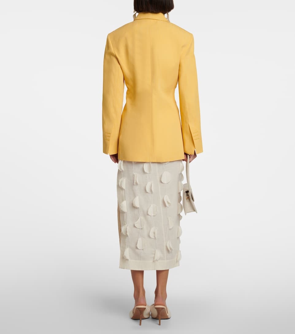 La Veste Tibau linen-blend blazer - 3