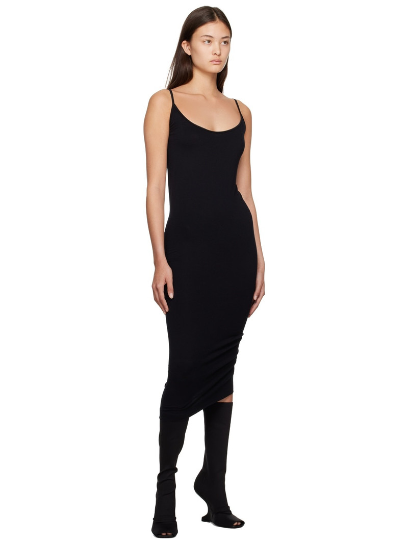 Rick Owens Lilies Black Scoop Midi Dress outlook