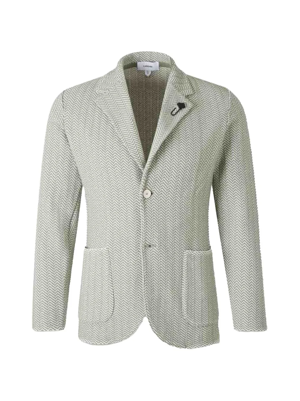 herringbone single-breasted blazer - 1