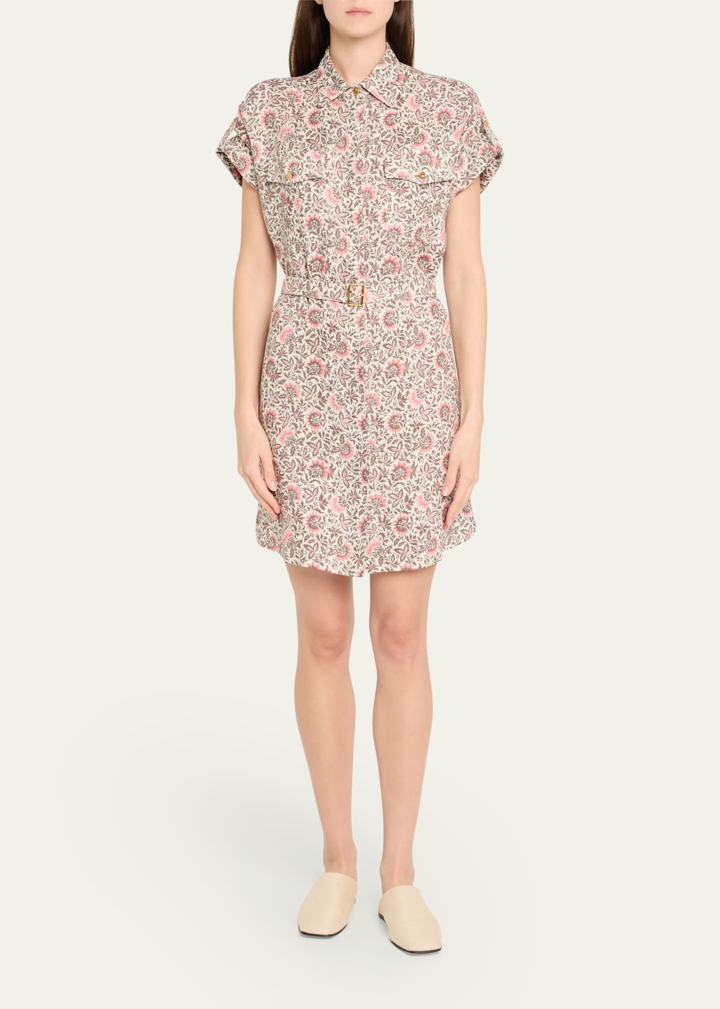 Idris Riserva San Nicolo Twill Belted Mini Shirtdress - 2