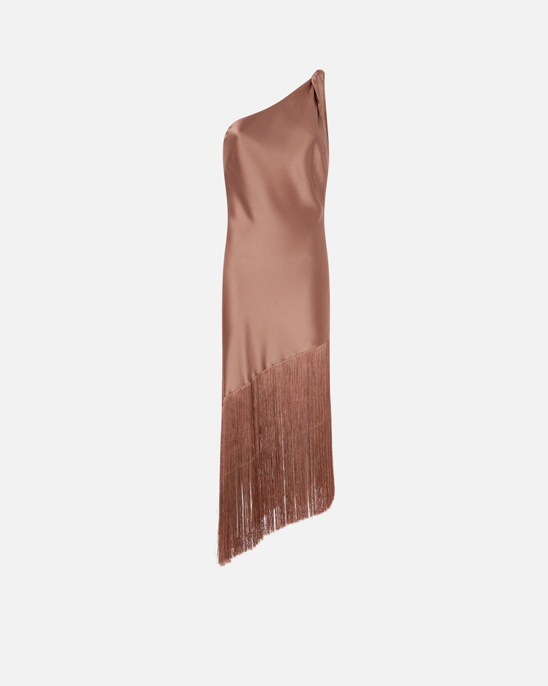 SATIN ONE-SHOULDER MINI DRESS WITH FRINGING 1