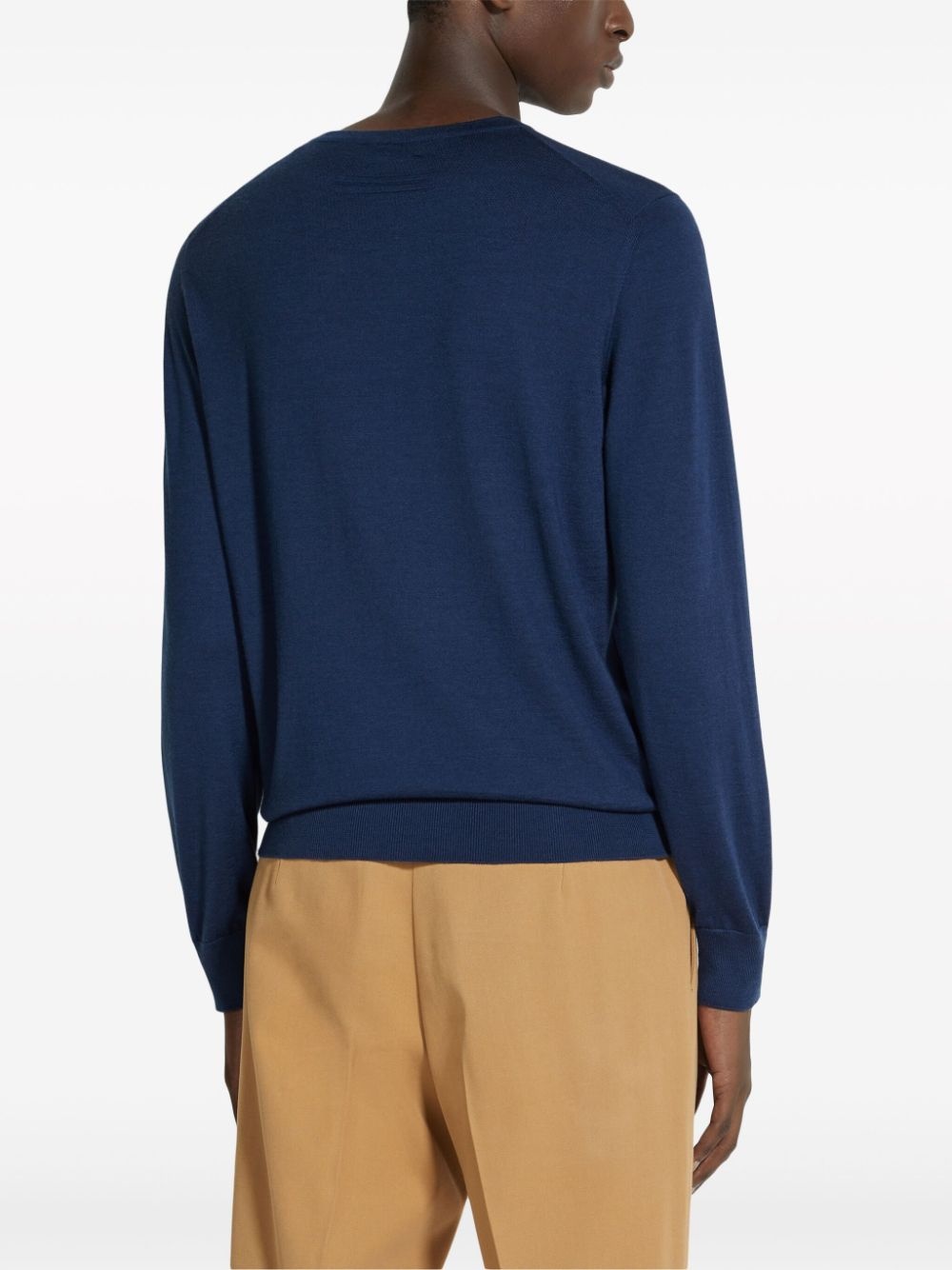 fine-knit crew-neck jumper - 3