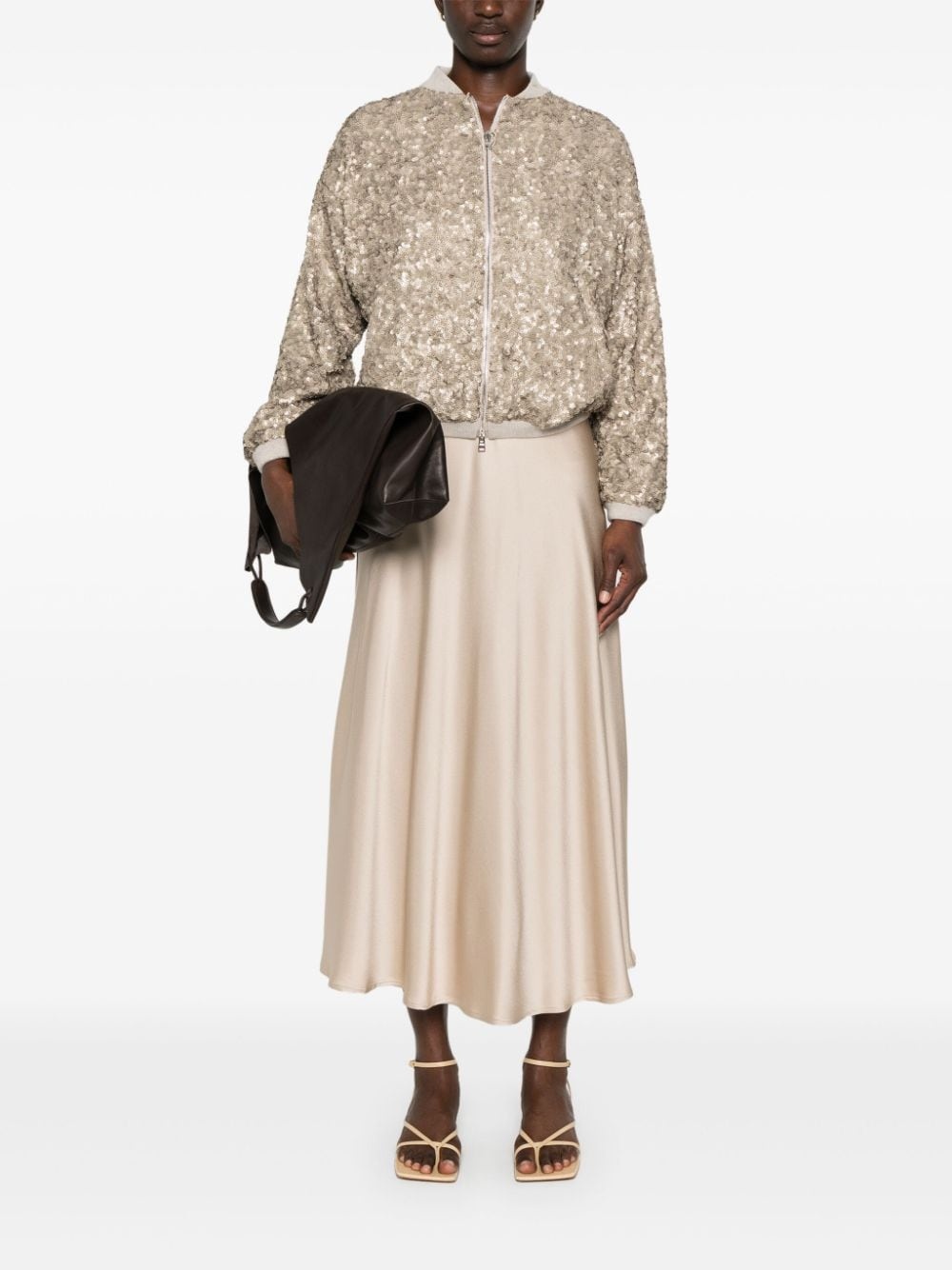 satin midi skirt - 2